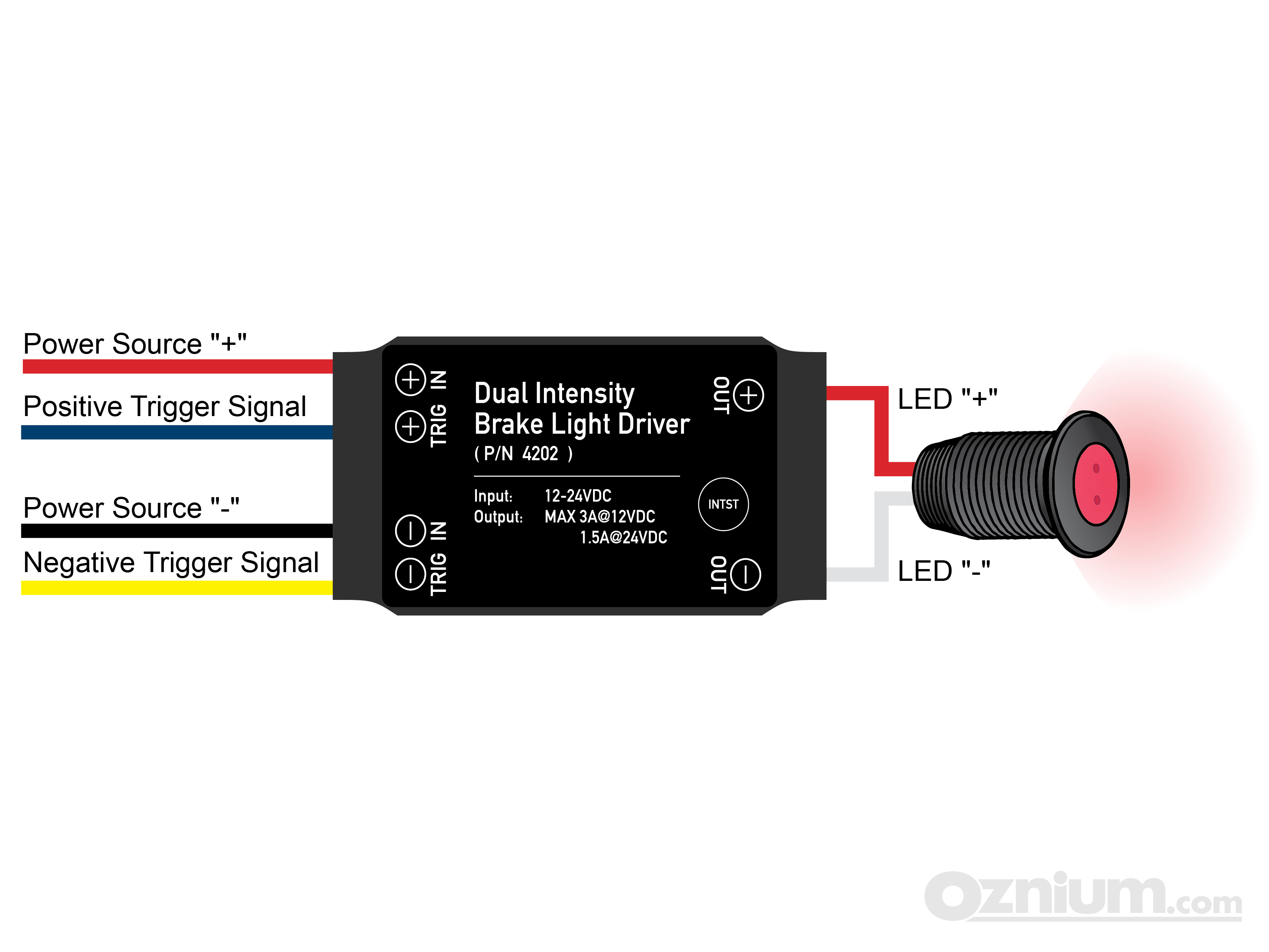 Wiring of Dual Intensity Brake Light Driver
