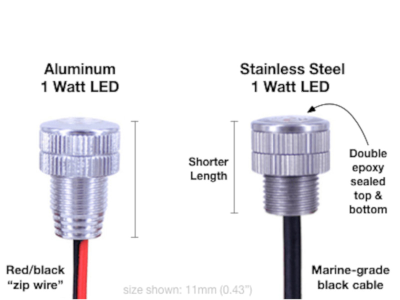 Oznium Flush Mount LED Bolt Light for Grille, Cars Interior, Ambient Lighting (Aluminum Black Housing, 6 mm, Red LED), Size: 6mm (About 15/64)