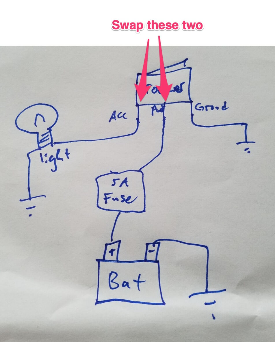 Switch Wiring Diagram swap Acc and Pwr wires