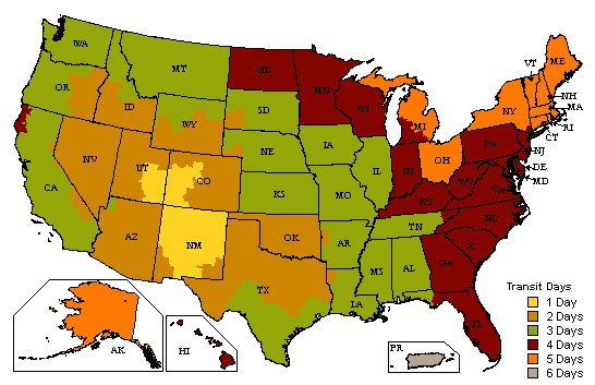 UPS Ground from Colorado warehouse